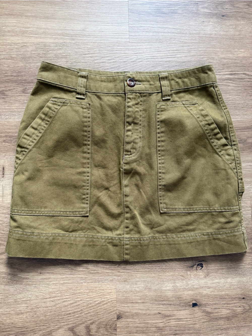Old Navy Sz 6 Cotton Utility Cargo Mini With Hammer Loop Skirt Granola Gorpcore